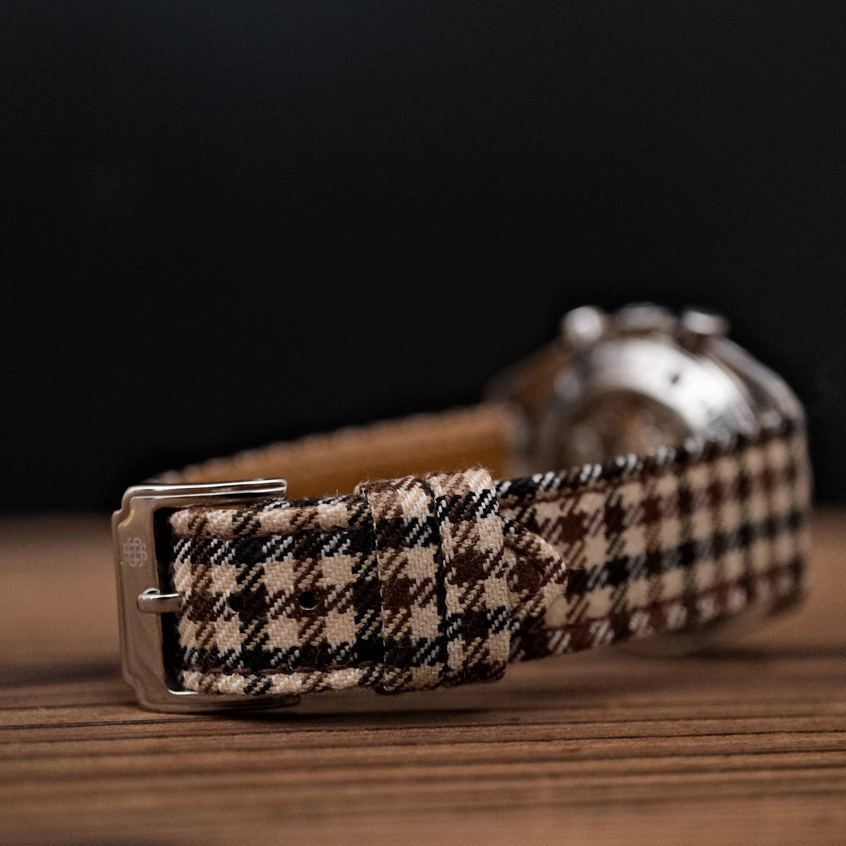 Walnut English Suiting Windowpane Strap