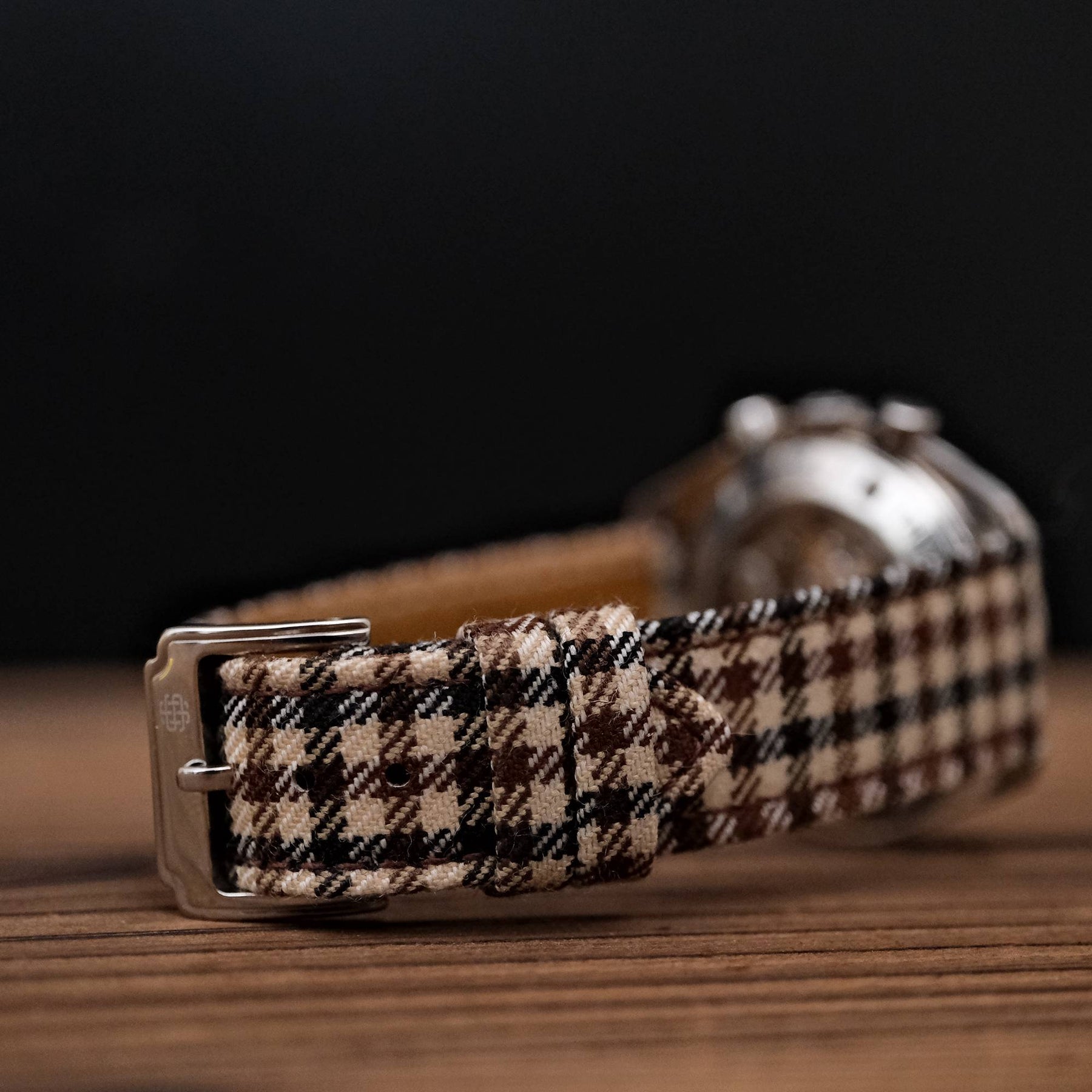 Walnut English Suiting Windowpane Strap