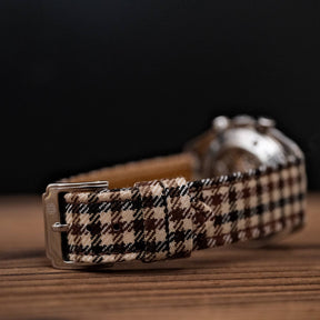 Walnut English Suiting Windowpane Strap