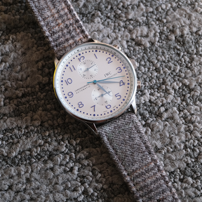 Steel Grey Checked Luxury English Flannel Strap