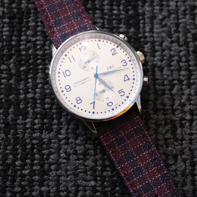 Maroon & Navy Micro Block Check Strap