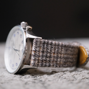 Steel Grey Checked Luxury English Flannel Strap