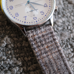 Steel Grey Checked Luxury English Flannel Strap