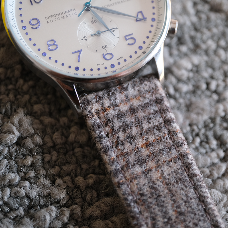 Steel Grey Checked Luxury English Flannel Strap