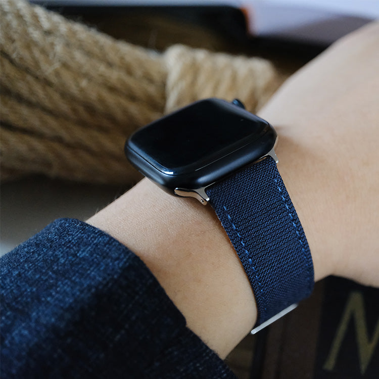 French Dark Blue Split Matt Apple Watch Band