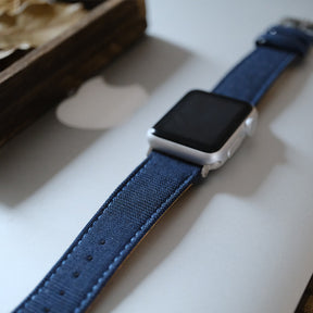 French Dark Blue Split Matt Apple Watch Band
