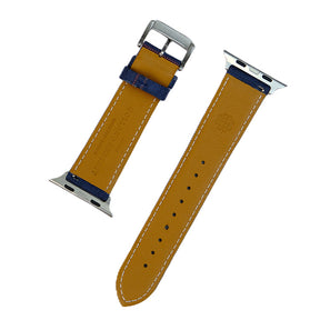 Dark Blue and Coral Diffused Stripe Watch Band