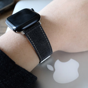 Dark Grey Nailhead with Windowpane Apple Watch Band
