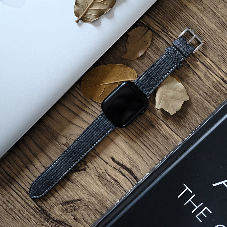 Dark Grey Nailhead with Windowpane Apple Watch Band