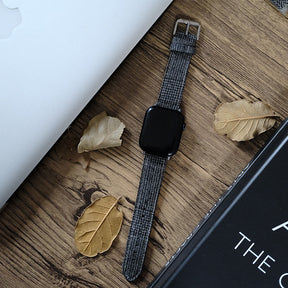 Dark Grey Fancy Split Matt Check Apple Watch Band