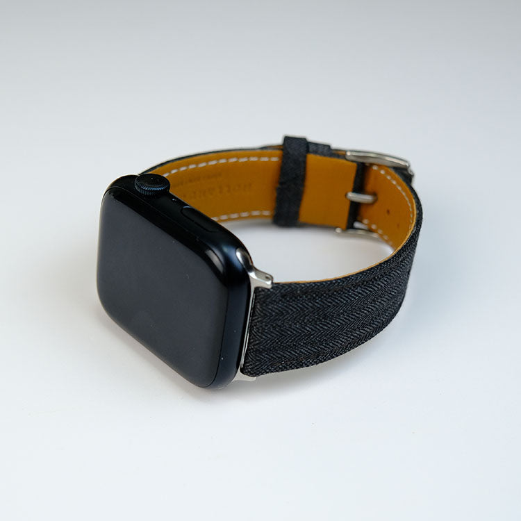 Black Herringbone Apple Watch Band