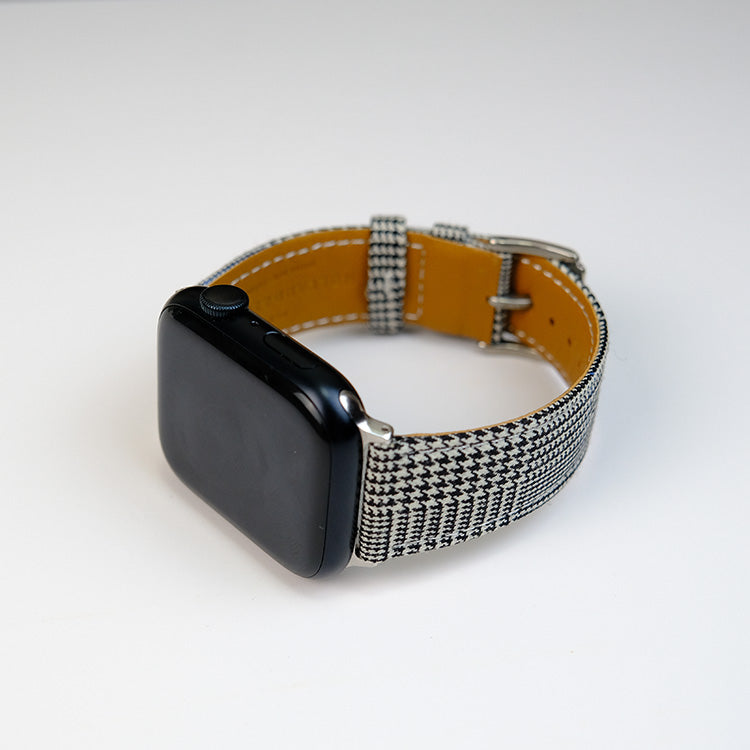 Black and White Glen Check Apple Watch Band