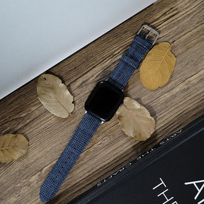 Navy Fancy Split Matt Watch Band