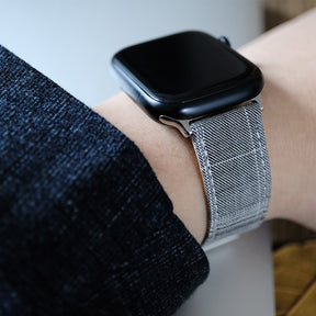 Black And White Hairline Plaid Fancy Apple Watch Band
