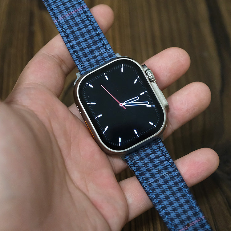 Navy English Suits Windowpane Apple Strap