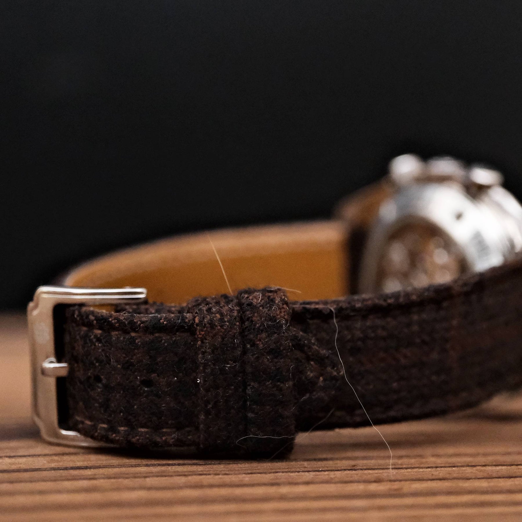 (Flannel Collection) Dark Brown Flannel Watch Strap