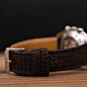 (Flannel Collection) Dark Brown Flannel Watch Strap