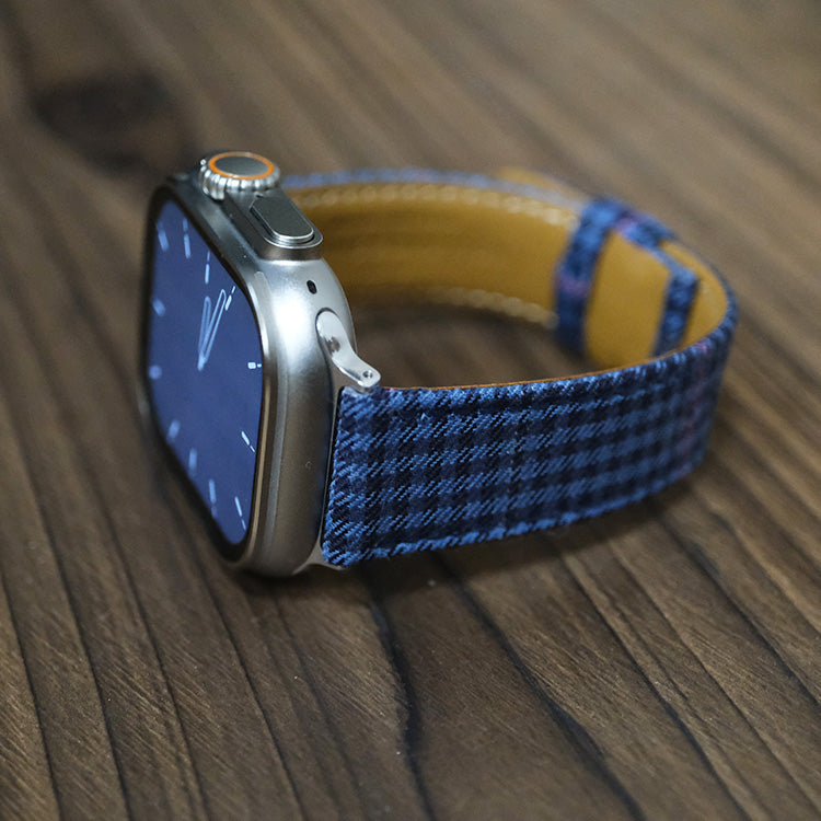Navy English Suits Windowpane Apple Strap