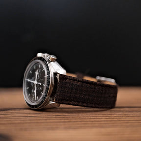 (Flannel Collection) Dark Brown Flannel Watch Strap