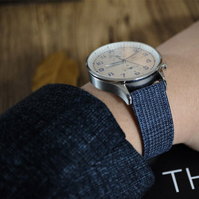 Navy Textured Weave Watch Band