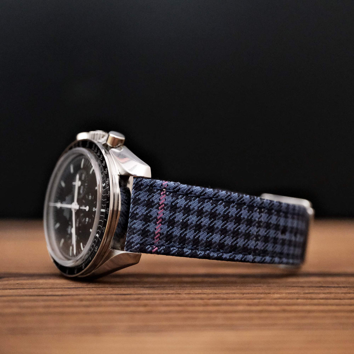 Navy English Suits Windowpane Watch Strap