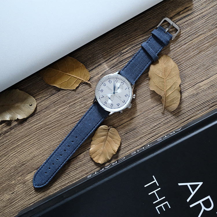 Navy Fancy Split Matt Watch Band