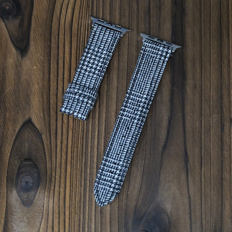 Black and White Prince Plaid Apple Strap