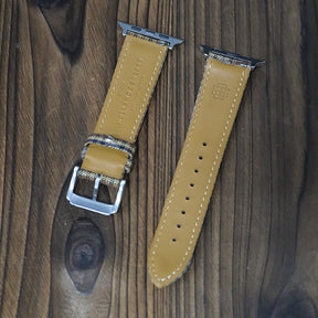 Khaki Windowpane Wool Apple Strap