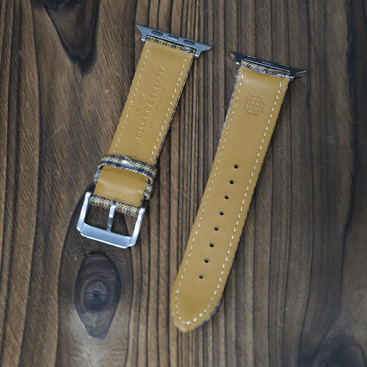 Khaki Windowpane Wool Apple Strap