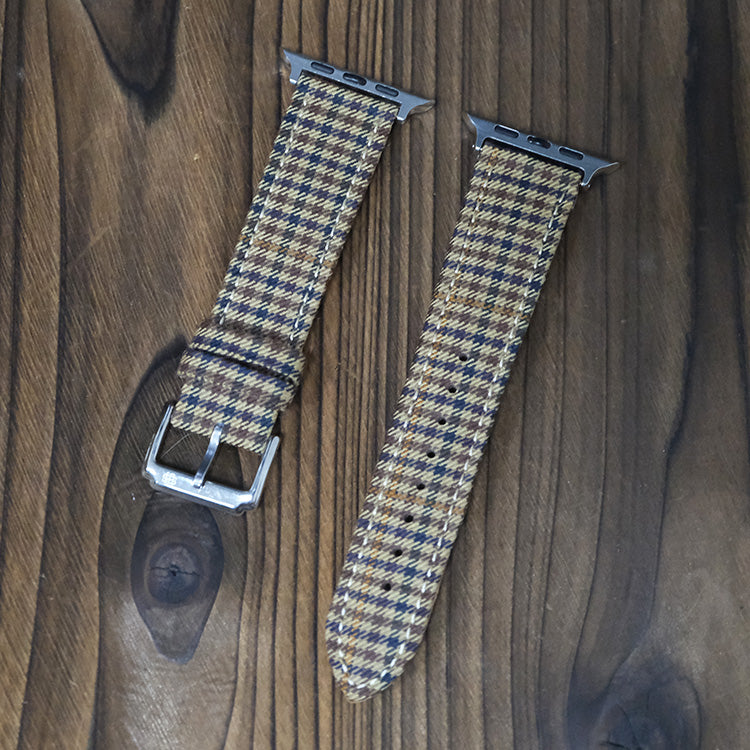 Khaki Windowpane Wool Apple Strap