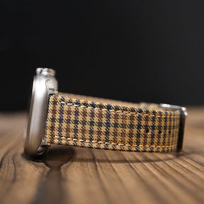 Khaki Windowpane Wool Apple Strap