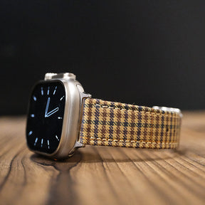 Khaki Windowpane Wool Apple Strap