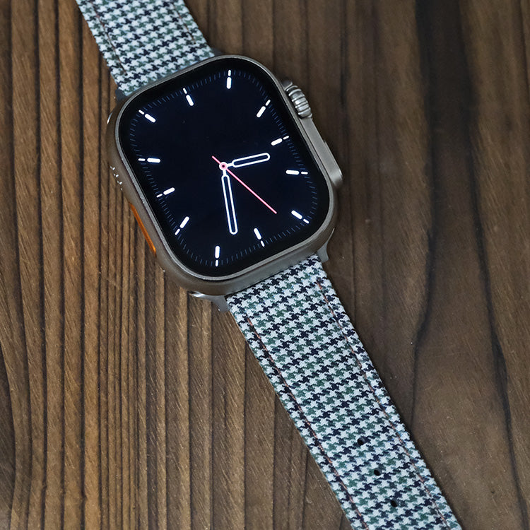 Olive Country Tweed Houndstooth Apple Strap