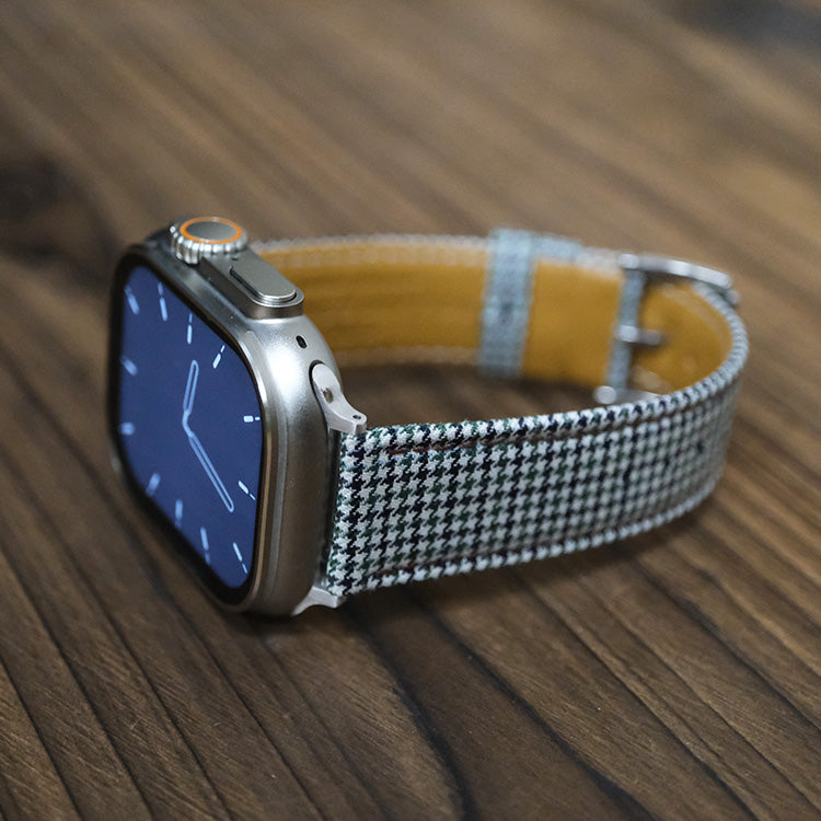 Olive Country Tweed Houndstooth Apple Strap