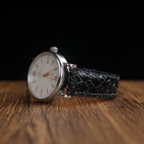 Treccia Black Italian Calfskin Strap