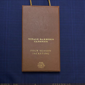 (Bespoke) Navy Prince of Wales wool fabric - VITALE BARBERIS CANONICO