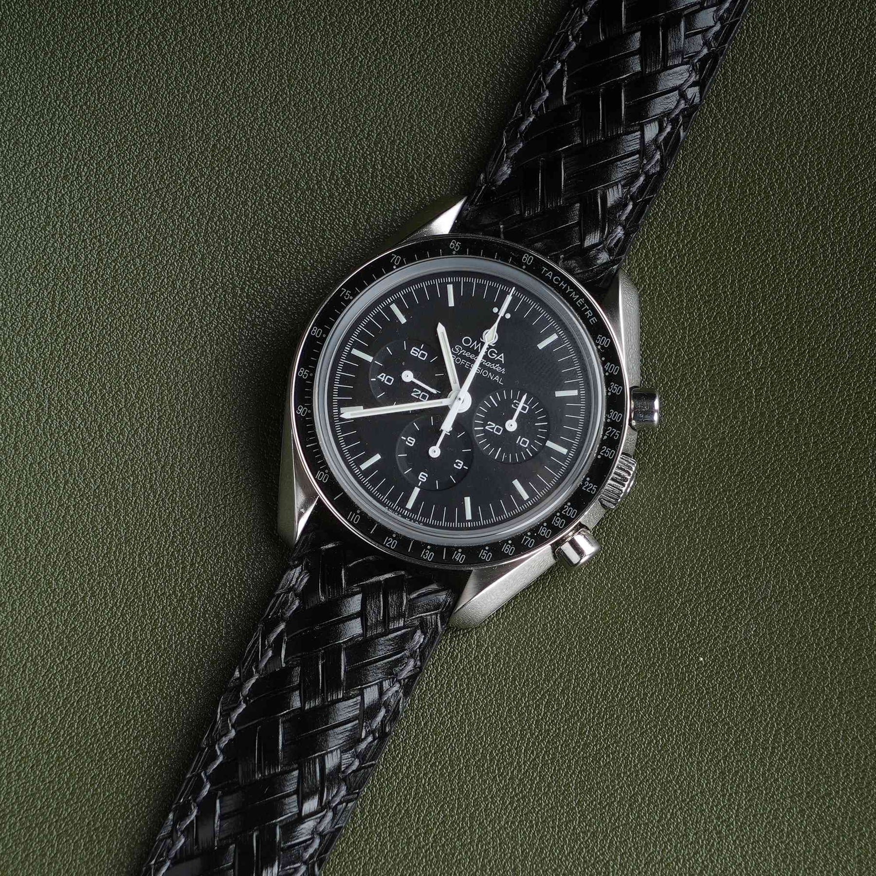 Treccia Black Italian Calfskin Strap