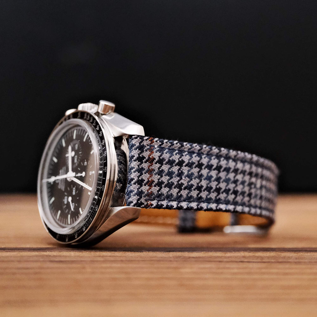 (Bespoke) Blue Windsor Houndstooth Strap