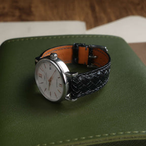 Treccia Black Italian Calfskin Strap