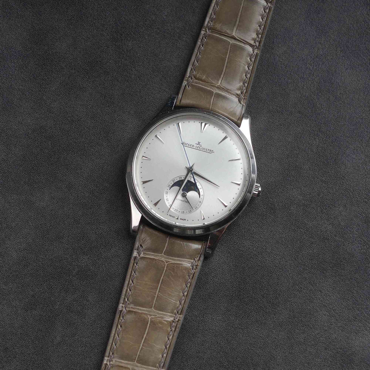 【Mississippi Alligator】 Elephant Grey Belly Prestige Watch Strap - AB057
