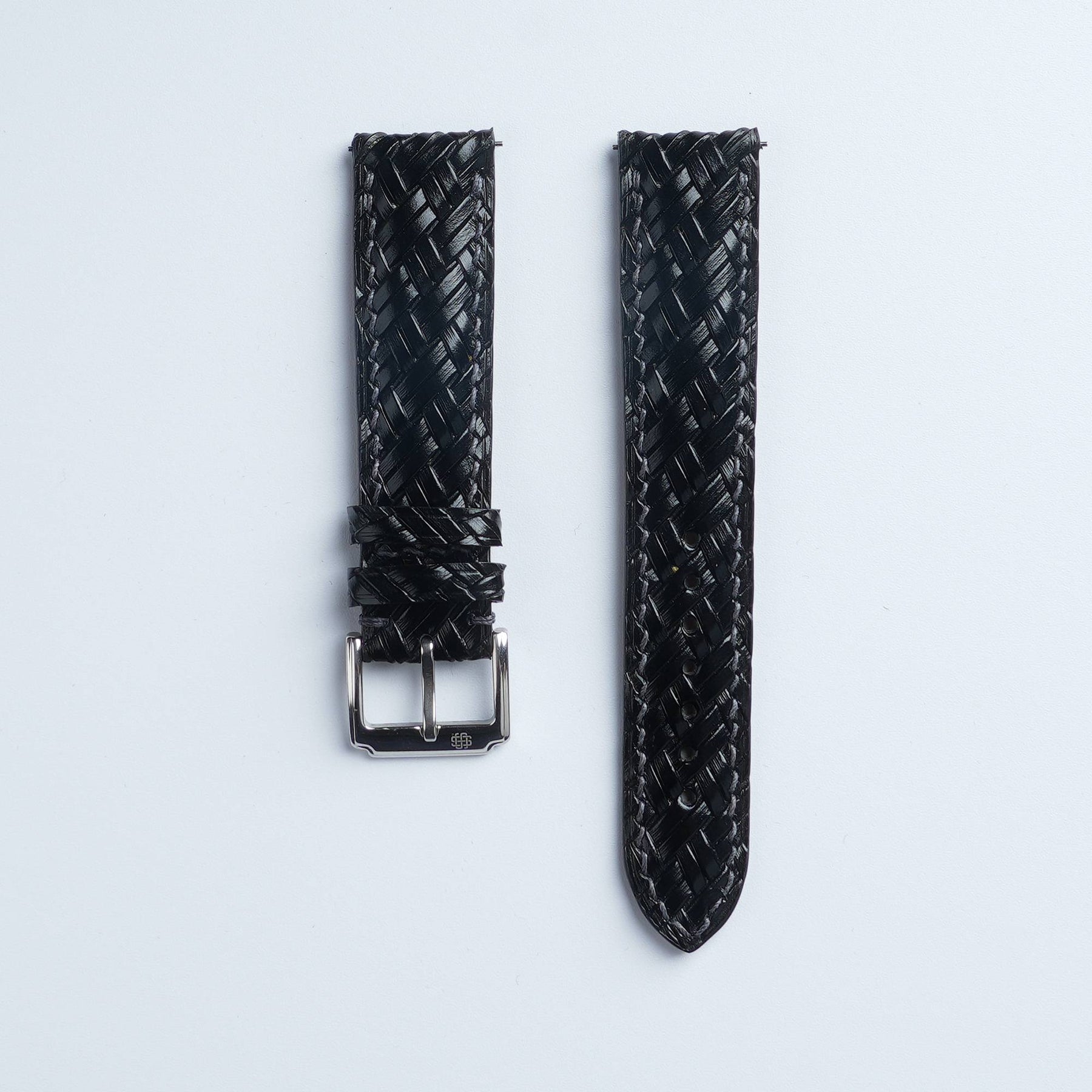 Treccia Black Italian Calfskin Strap