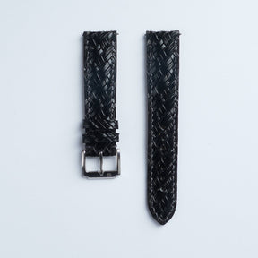 Treccia Black Italian Calfskin Strap