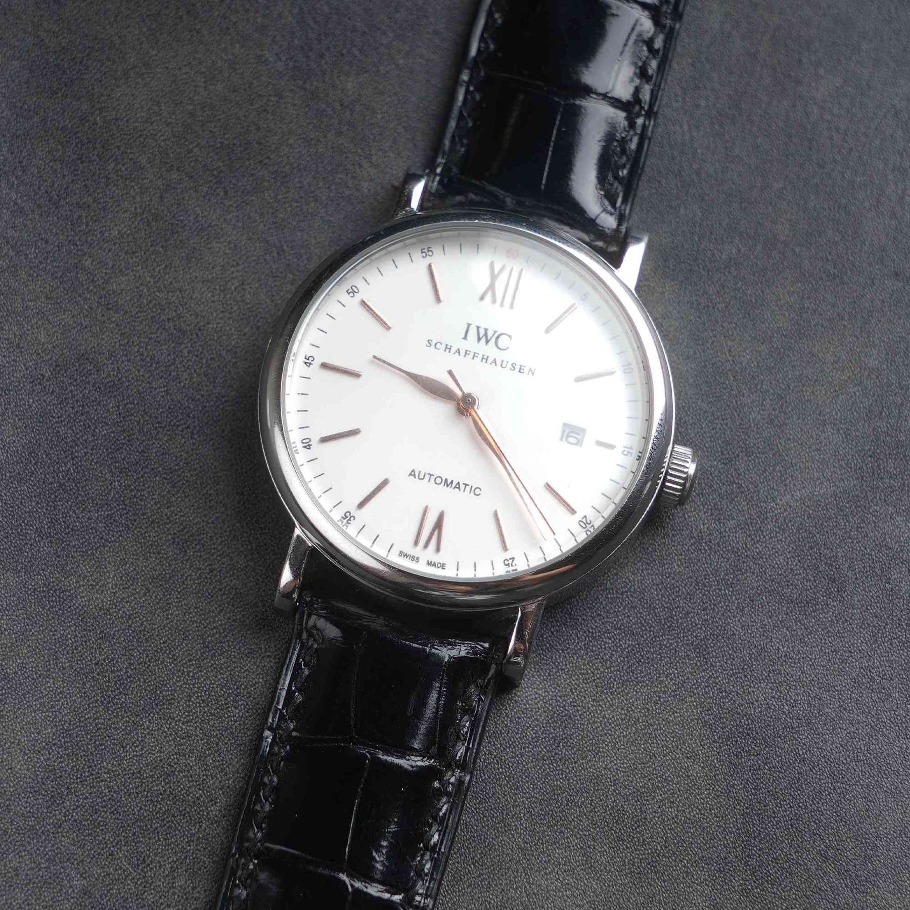 【Mississippi Alligator】Black Glossy Belly Prestige Strap - AB002