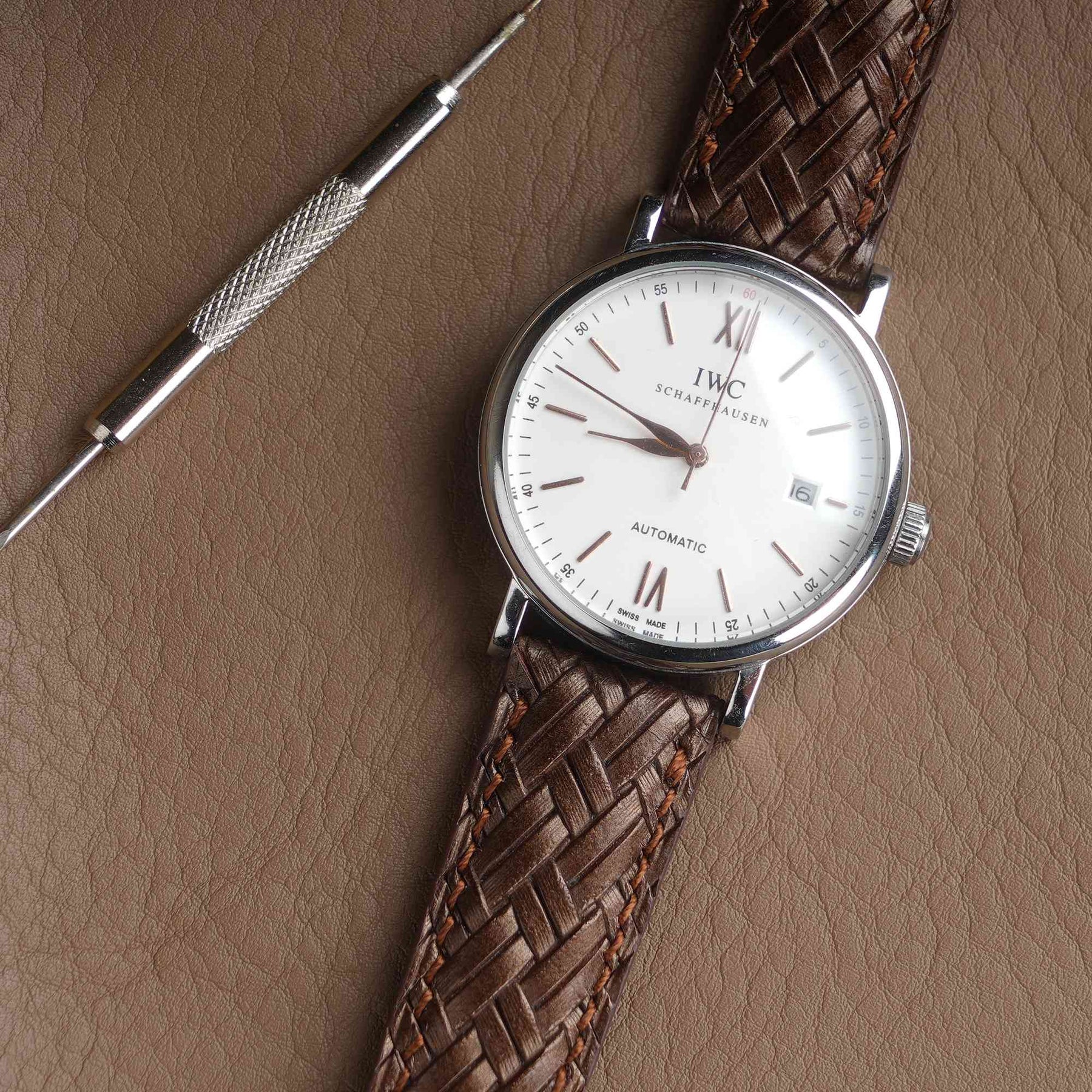 【Treccia】Brown Italian Calfskin Strap