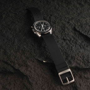 【NATO-FKM】Space Black DAI-EL™ Textured Rubber Strap
