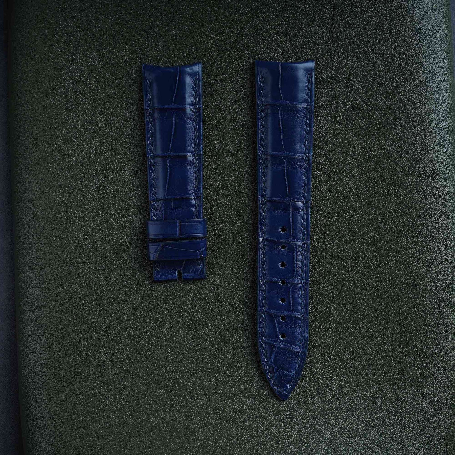 【Mississippi Alligator】Matte Midnight Blue Belly Prestige Strap - AB046