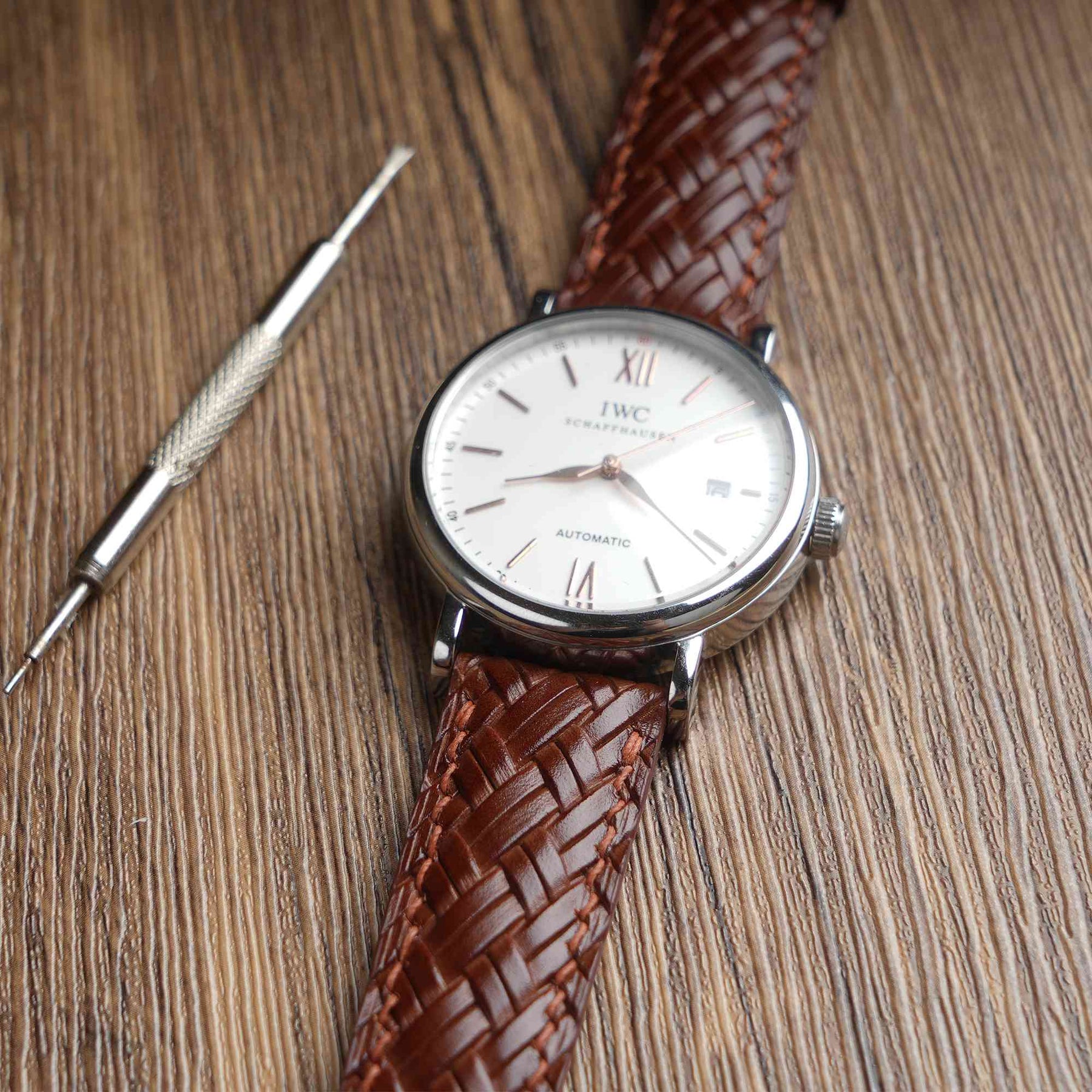 Treccia Cognac Italian Calfskin Strap