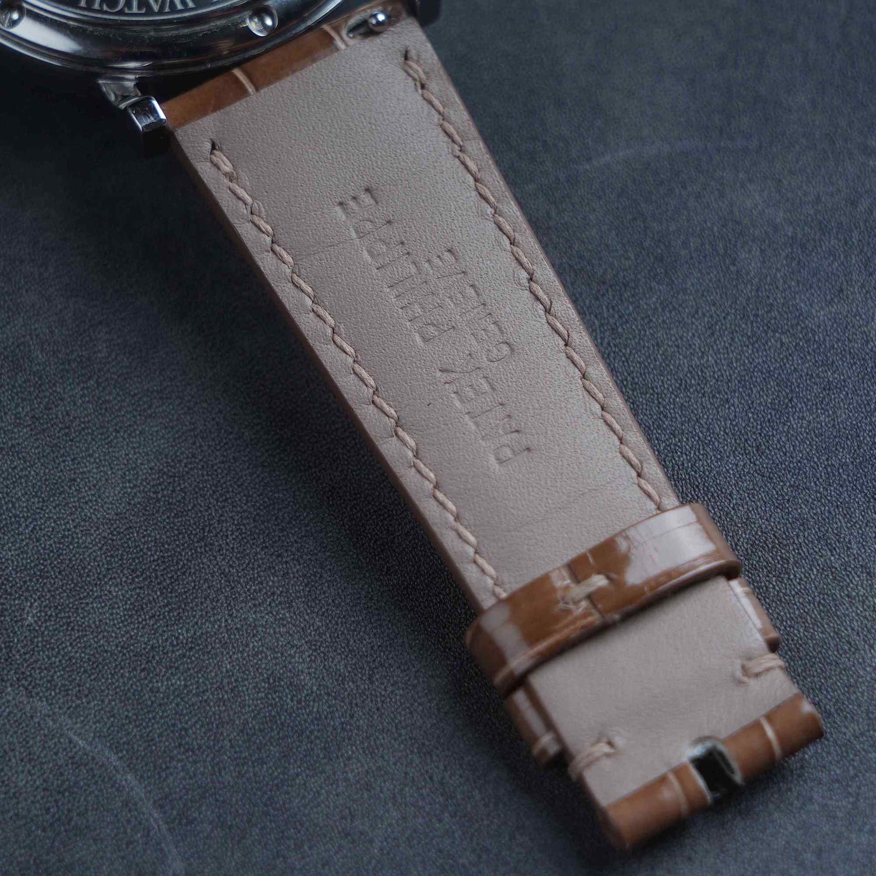 【Mississippi Alligator】Cappuccino Glossy Belly Prestige Strap - AB058