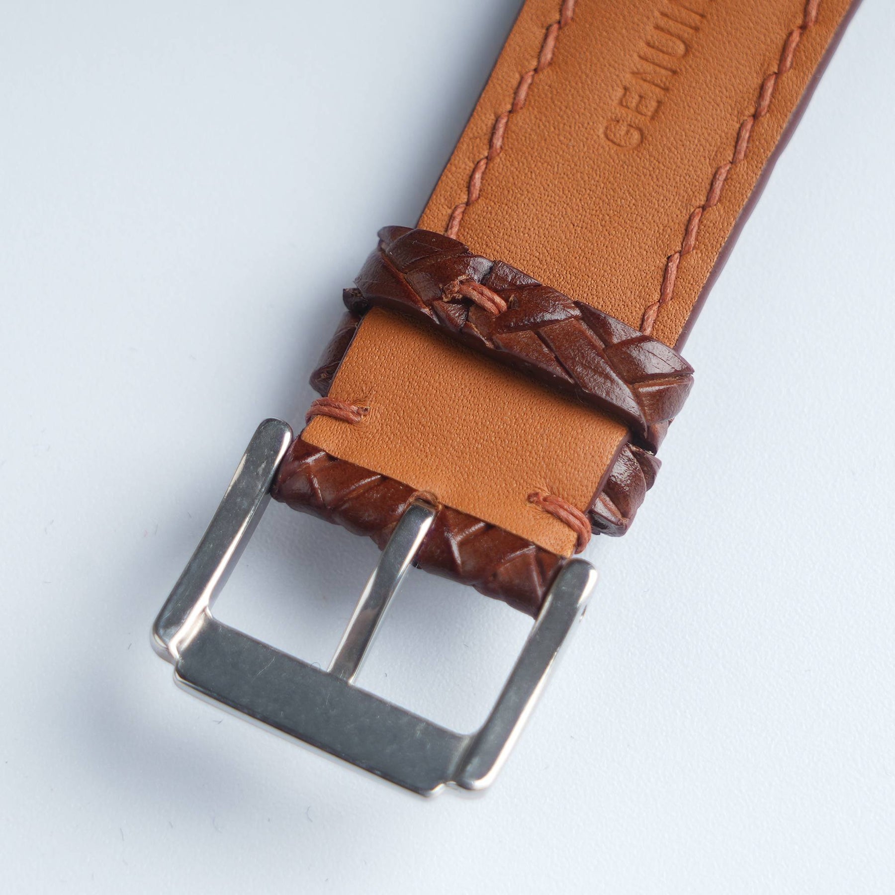 Treccia Cognac Italian Calfskin Strap