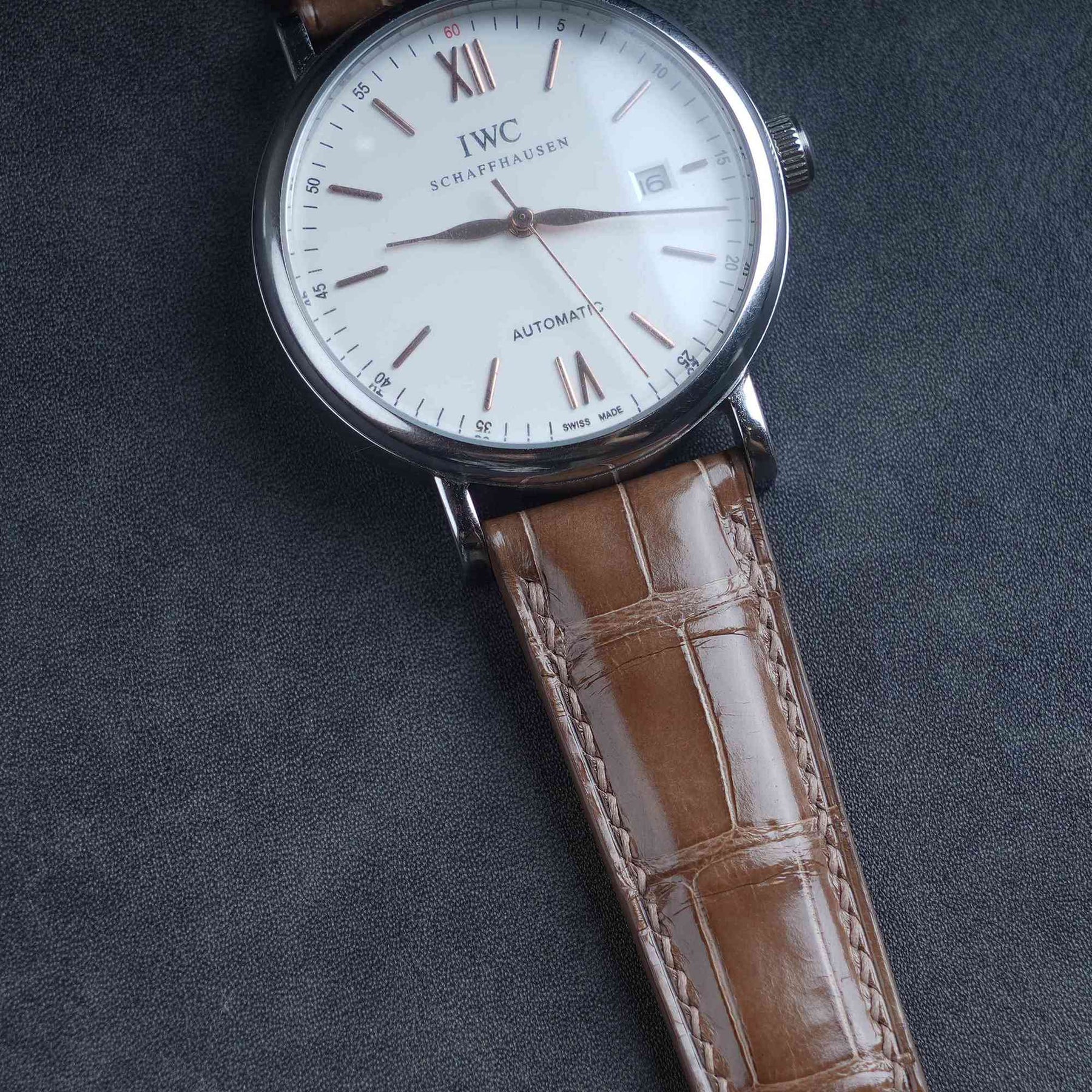【Mississippi Alligator】Cappuccino Glossy Belly Prestige Strap - AB058